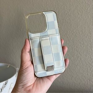 Walli Blue Check by Fullmhouse iPhone 13 Pro Case Blue and White